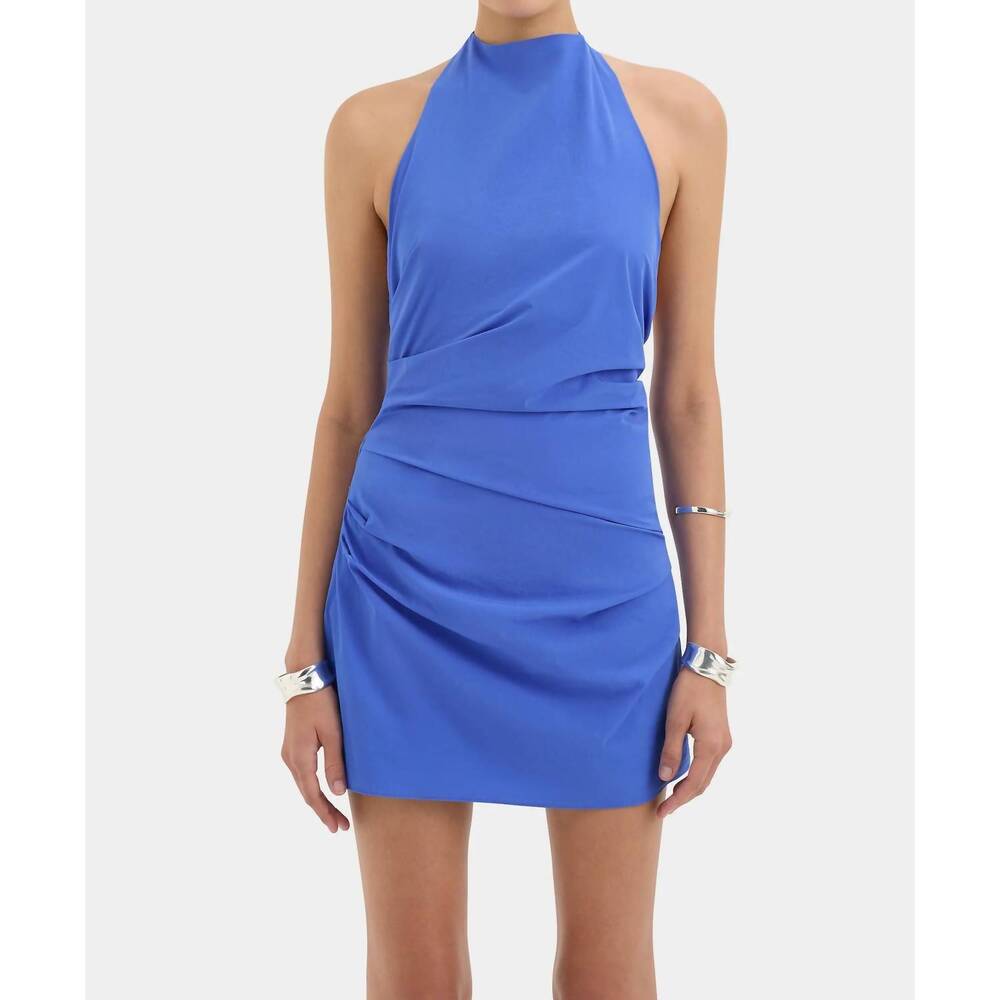 NEW SIR. sol halter mini dress in cobalt